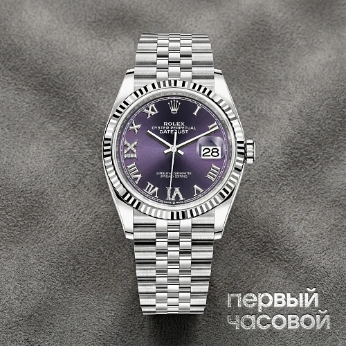 Datejust 36Mm Steel & White Gold Purple Dial Oyster