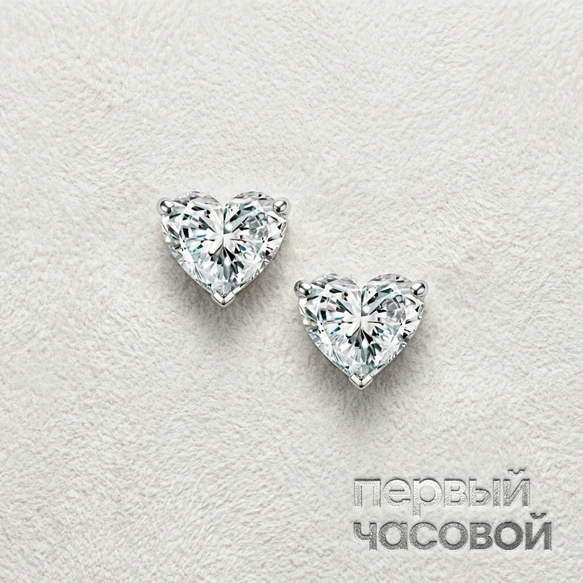 Серьги 0,90/0,90 ct. H/VVS2 (Heart Diamonds)