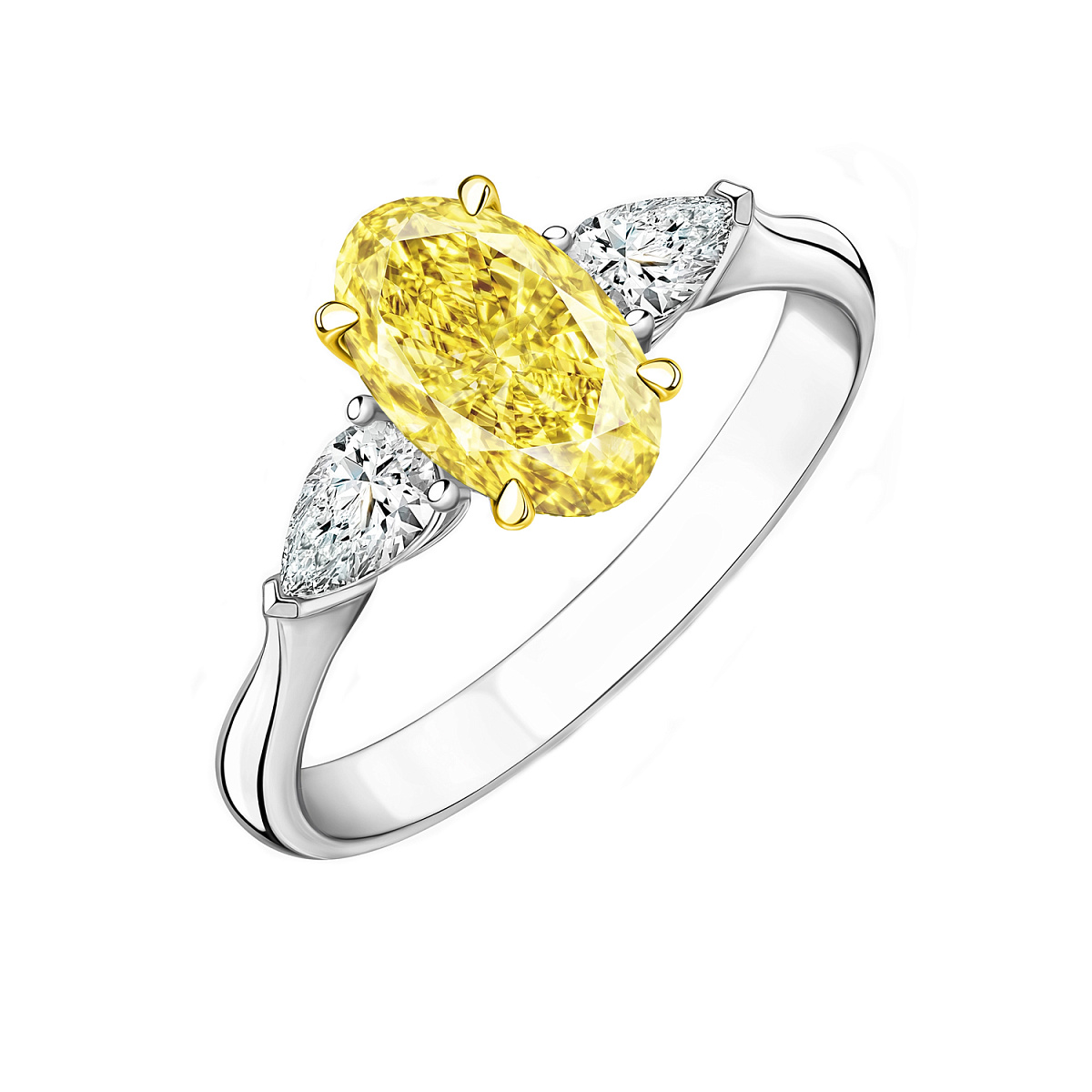 Studio jewelry Кольцо с бриллиантом 2,68 ct. Fancy Light Yellow/VS1