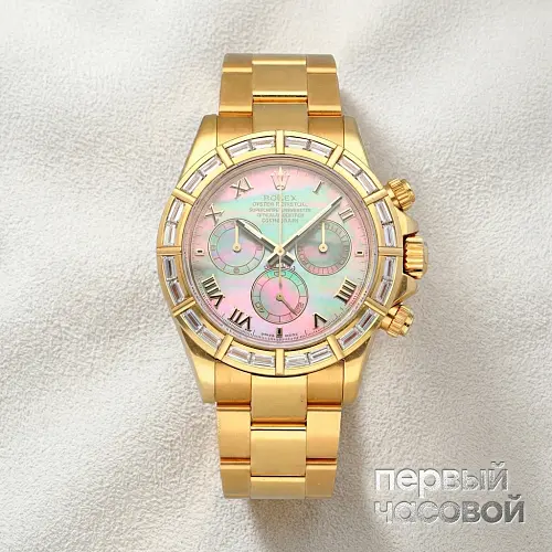 Daytona MOP Yellow Gold Baguette Diamond