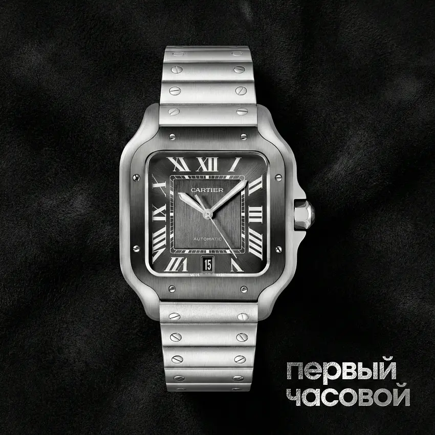 Santos De Cartier Black PVD Dial