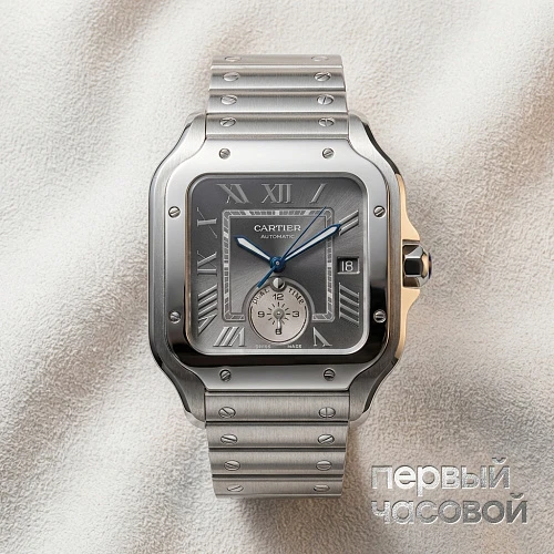 Santos De Cartier Watch Large Model Dual Time