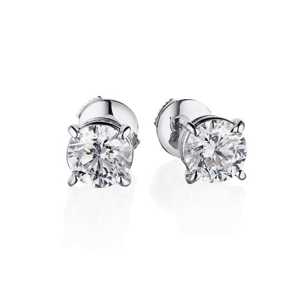 Studio jewelry Серьги 1,00/1,00 ct. F/VVS2 &amp;quot;Round&amp;quot;
