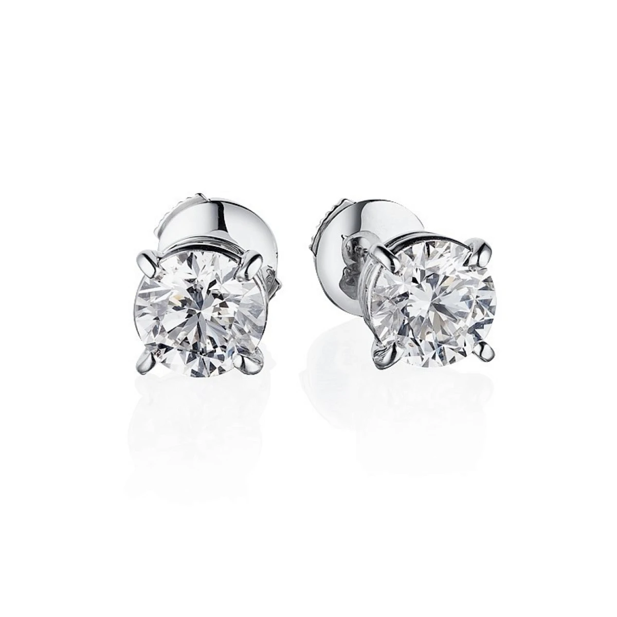 Studio jewelry Серьги 1,00/1,00 ct. F/VVS2 "Round"