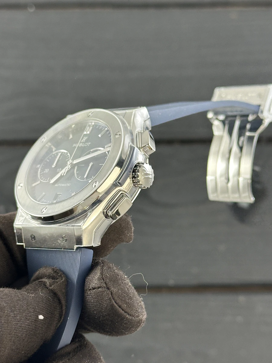 Купить элитные часы Hublot Classic Fusion Chronograph Titanium Blue 45 mm 521.NX.7170.RX: в наличии в Москве!