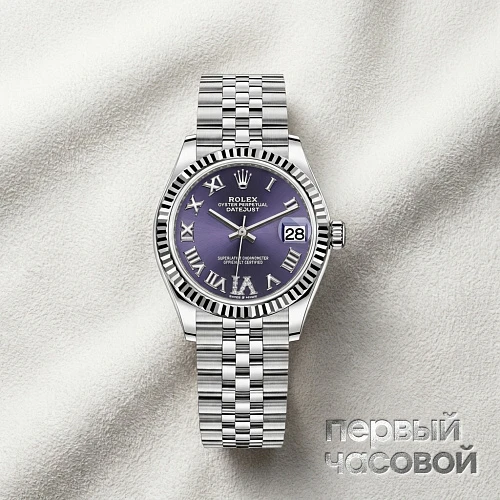 Datejust 31 Mm Purple Diale Diamonds Pave