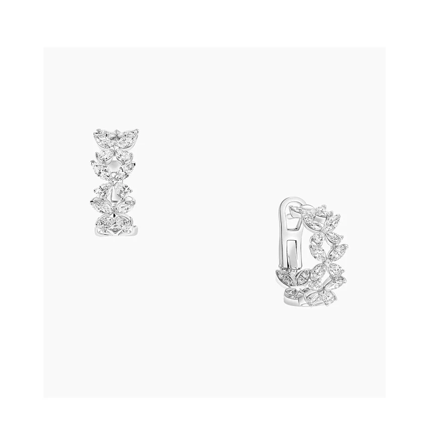 Classic Butterfly Diamond Petite Hoop Earrings