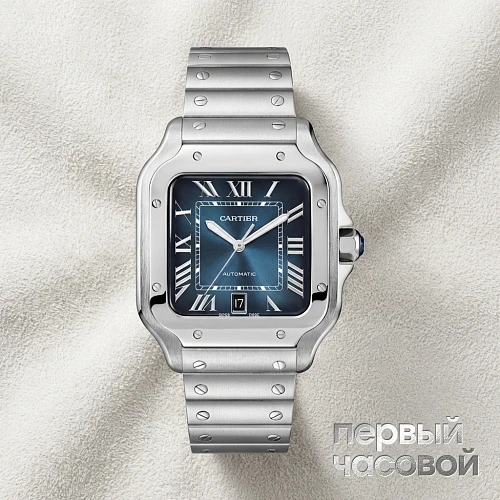 Santos De Cartier Large Blue Dial