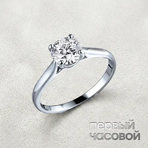 Кольцо с бриллиантом 1,01 ct. H/Si1 (3 Excellent)
