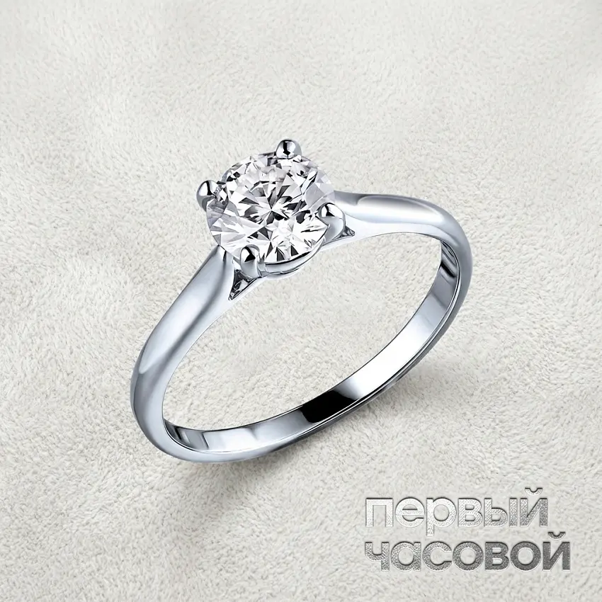 Кольцо с бриллиантом 1,01 ct H/SI1 (3 Excellent)