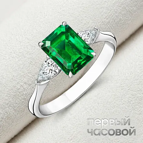 Кольцо с изумрудом 4,77 ct. Colombia