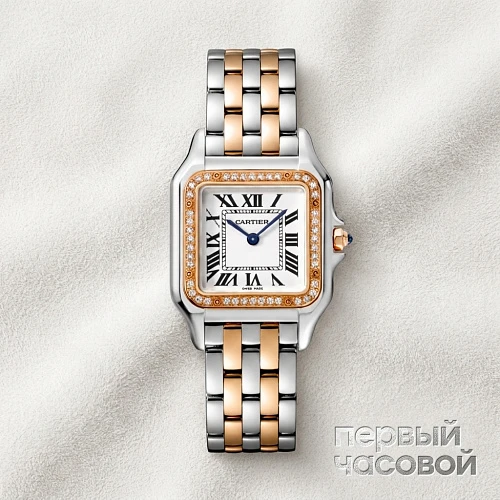 Panthere Medium Steel/Rose Gold Diamonds
