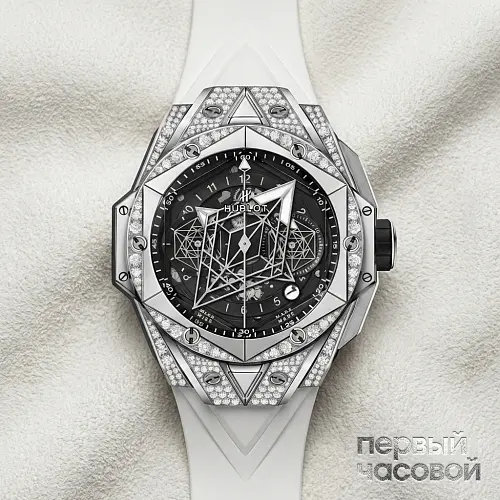 Big Bang Unico Sang Bleu II Titanium Pave 45 mm
