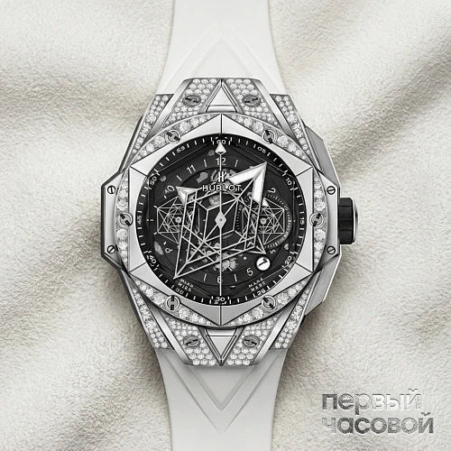 Big Bang Unico Sang Bleu II Titanium Pave 45 mm