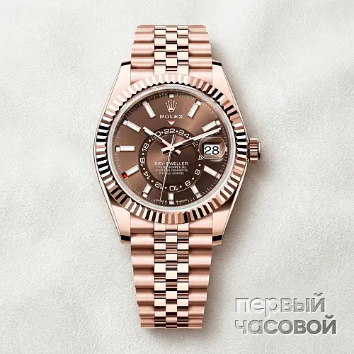 Sky-Dweller Everose Gold Chocolate Brown Dial Jubilee Bracelet