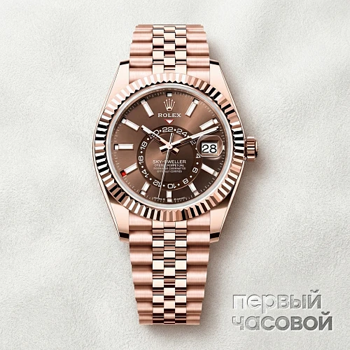 Sky-Dweller Everose Gold Chocolate Brown Dial Jubilee Bracelet