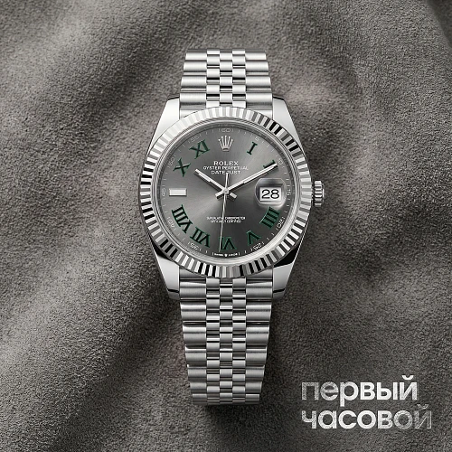 Datejust 41Mm Steel & White Gold Wimbledon Dial