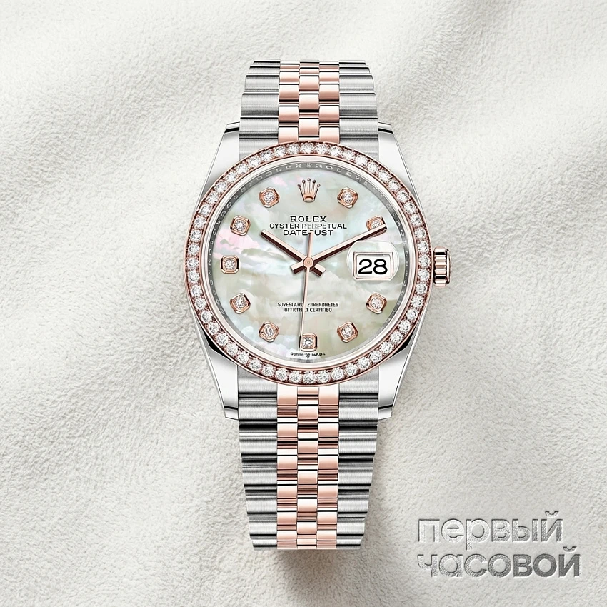 Oyster Perpetual Datejust 36 Mm MOP Dial Everose Rolesor