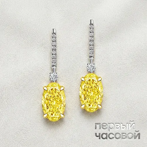 Серьги 2,01/2,05 ct. W to X Range/VS1