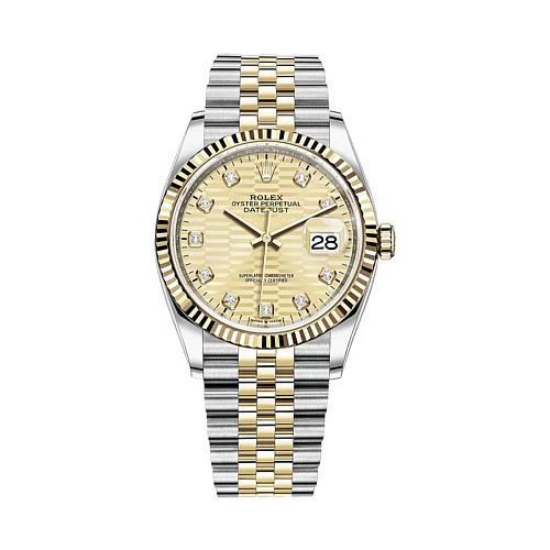 Datejust 36mm Steel & Yellow Gold Motif Dial Diamond Index