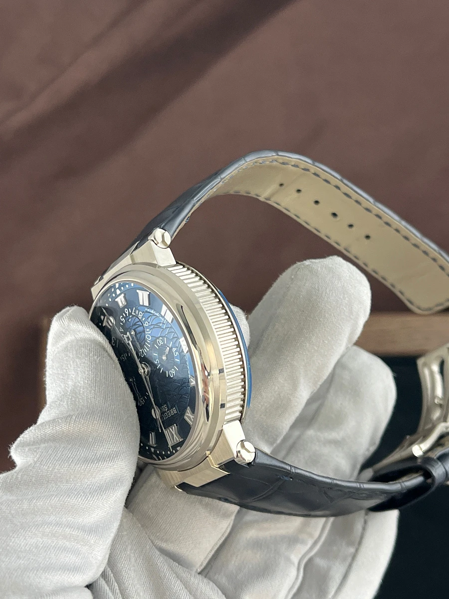 Купить элитные часы Breguet Marine Chronograph White Gold Blue Dial 5527 5527BB/Y2/9WV: в наличии в Москве!