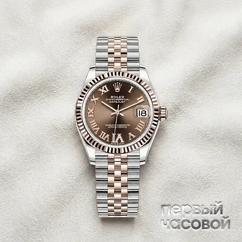 Datejust 31Mm Steel & Rose Gold Chocolate Dial And Diamonds