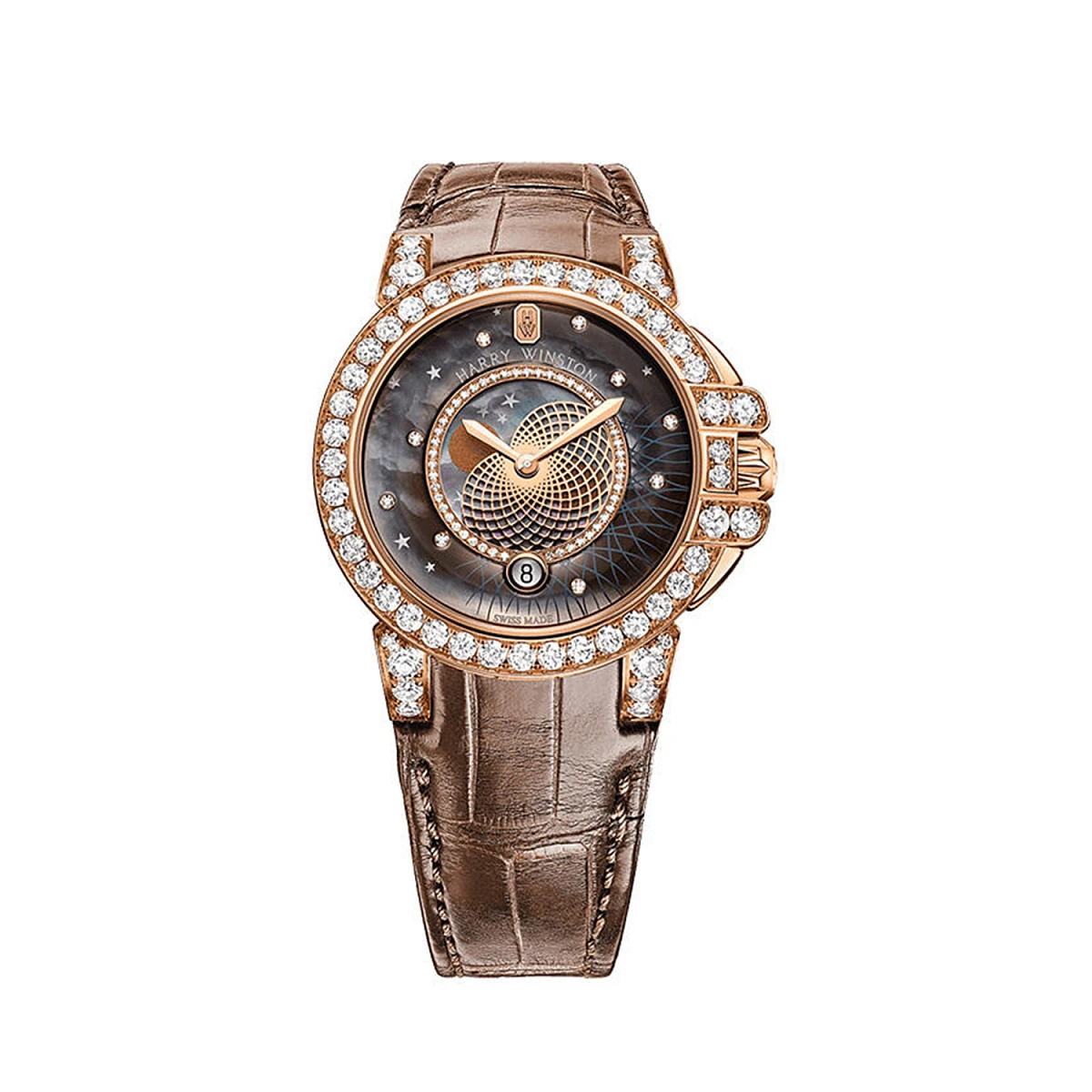 Купить элитные часы Harry Winston Ocean Moon Phase 36 mm OCEQMP36RR026: в наличии в Москве!