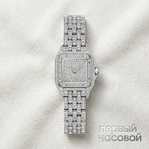 Small Panthere De Cartier Custom Diamonds Full Pave