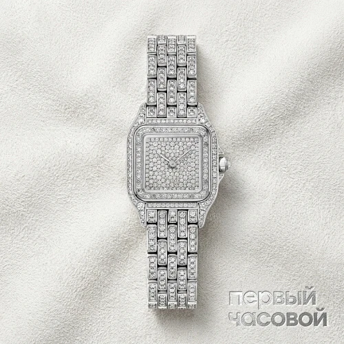 Small Panthere De Cartier Custom Diamonds Full Pave