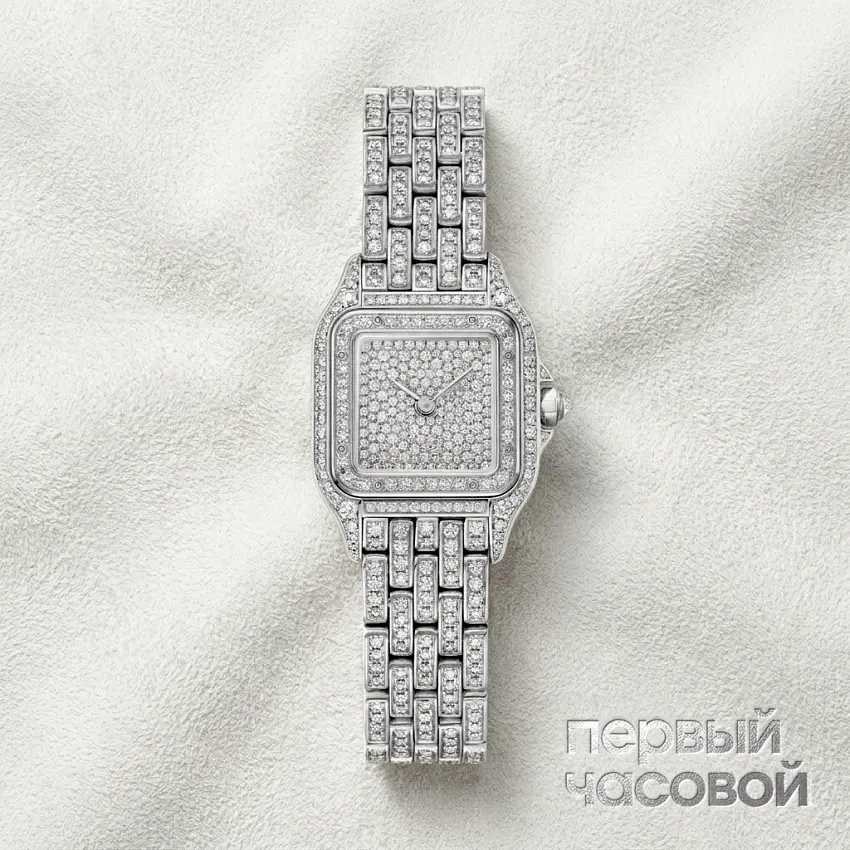 Small Panthere De Cartier Custom Diamonds Full Pave