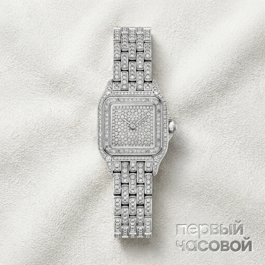 Small Panthere De Cartier Custom Diamonds Full Pave