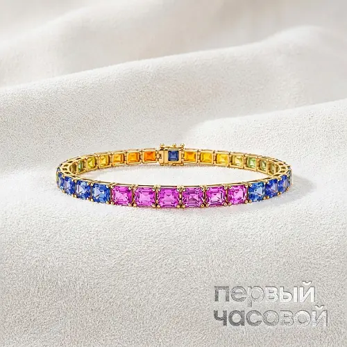 Браслет с сапфирами "Rainbow" 18,15 ct.