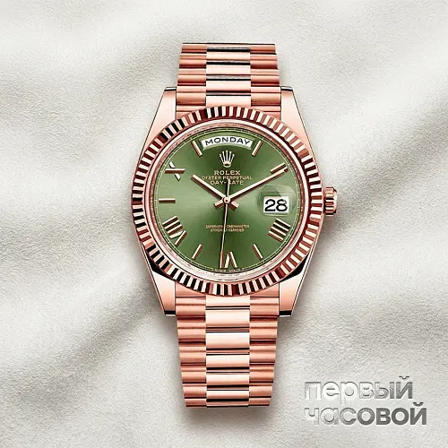 Day-Date Rose Gold Olive Dial