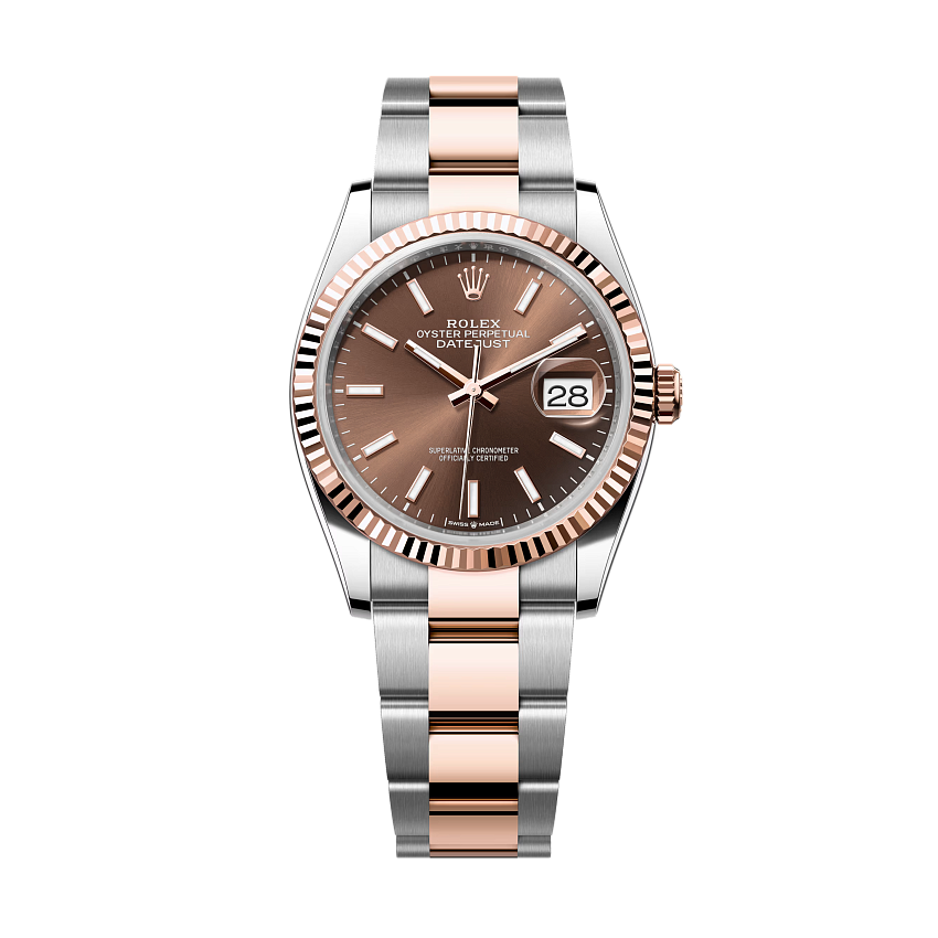 Datejust 36 mm Steel and Everose Gold Slate Dial