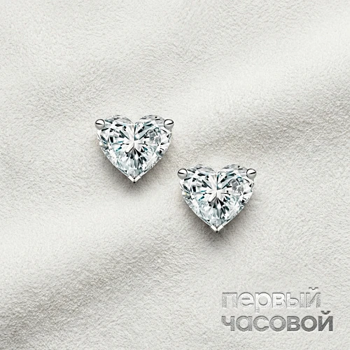 Серьги 0,90/0,90 ct. G/VS1 (Heart Diamonds)