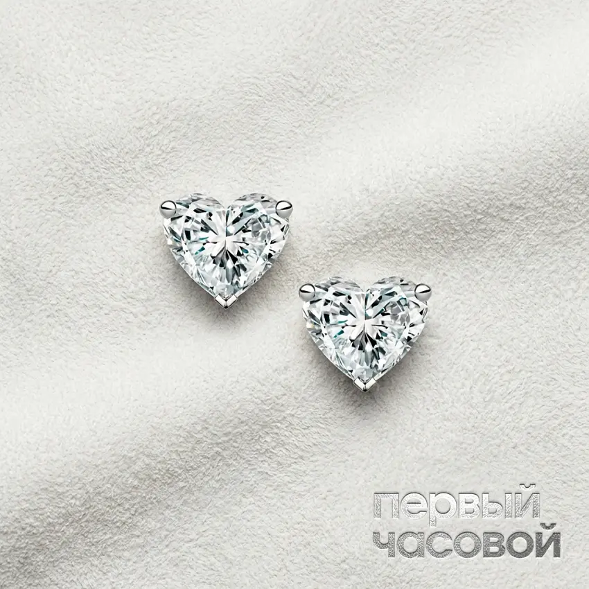 Серьги 0,90/0,90 ct. G/VS1 (Heart Diamonds)