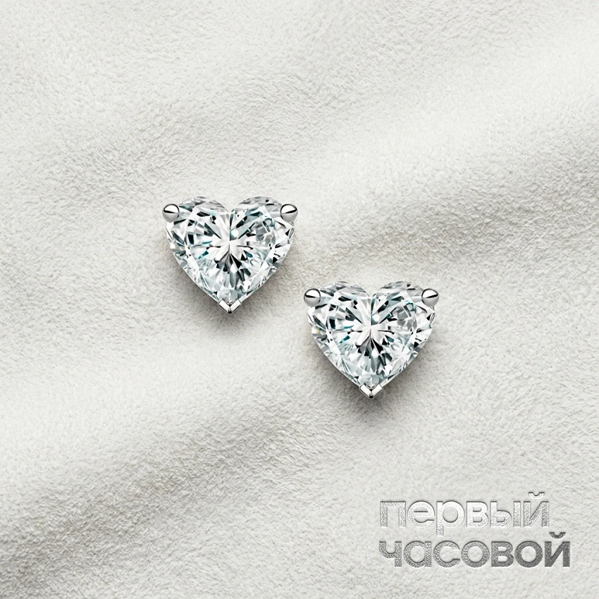 Серьги 0,90/0,90 ct. G/VS1 (Heart Diamonds)