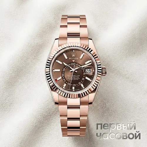 Sky-Dweller Everose Gold Chocolate Brown Dial Jubilee Bracelet