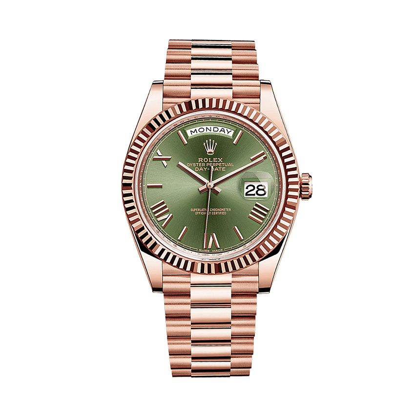 Day-Date Rose Gold Olive Dial