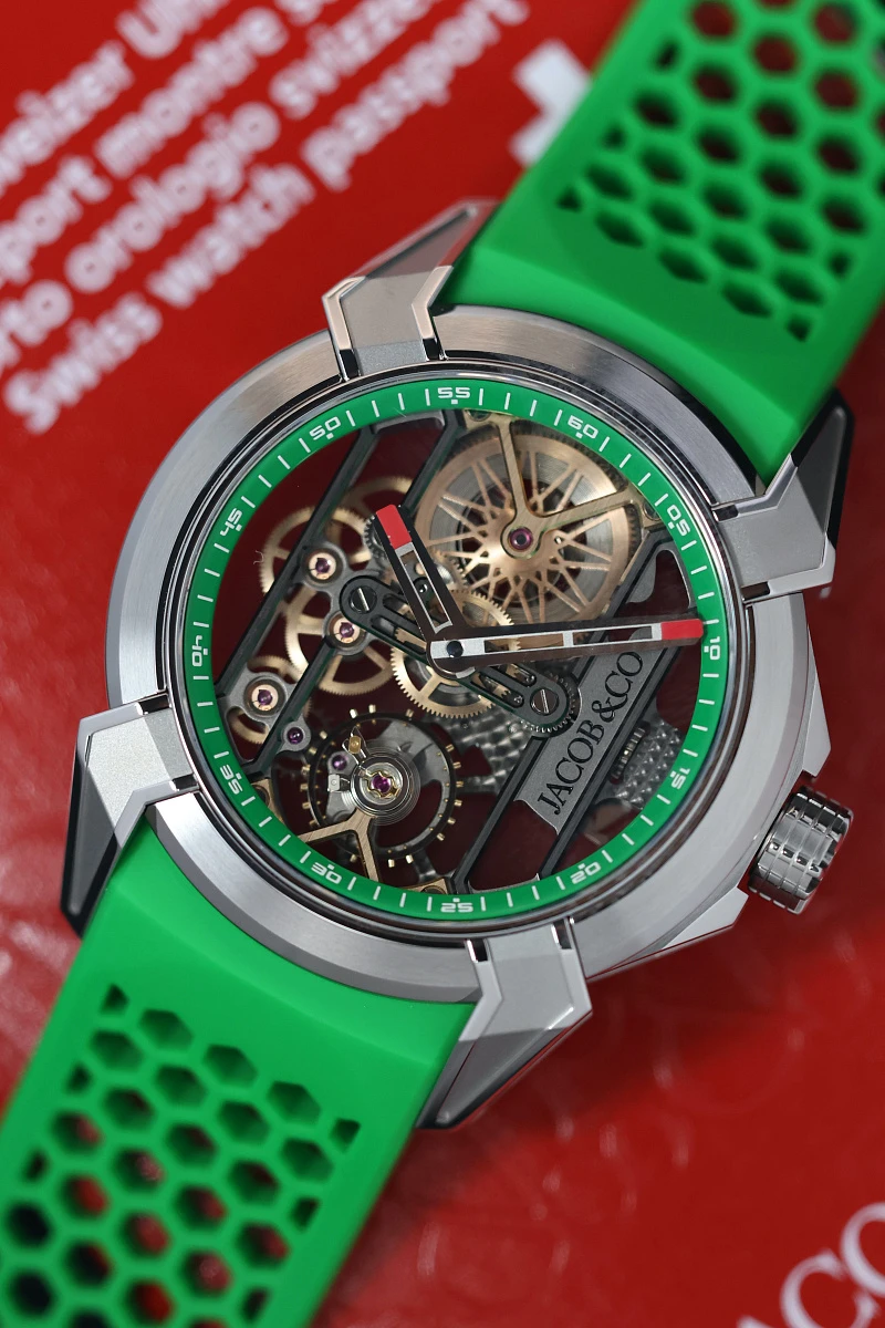 Купить элитные часы Jacob &amp; Co Epic X Skeleton Titanium Green EX110.20.AA.AC.A: в наличии в Москве!