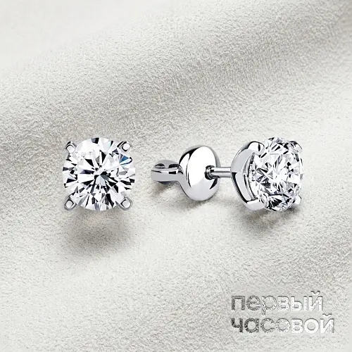 Серьги с бриллиантами 0,70/0,70 ct. H/VS2 (3 excellent)