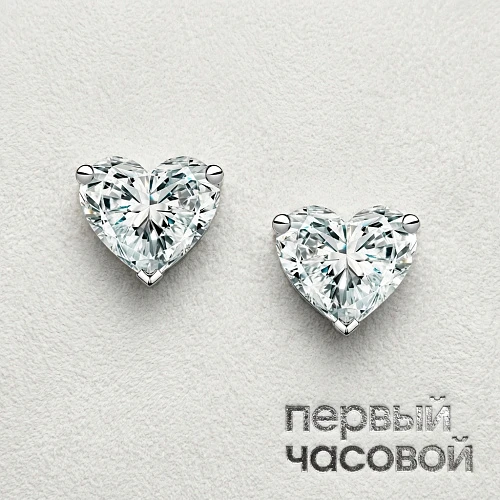Серьги 1,00/1,01 ct. H/VVS2 (Heart Diamonds)