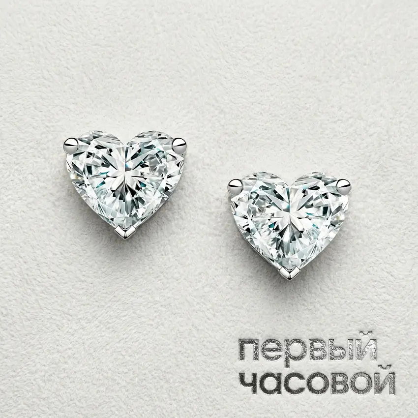 Серьги 1,00/1,01 ct. H/VVS2 (Heart Diamonds)