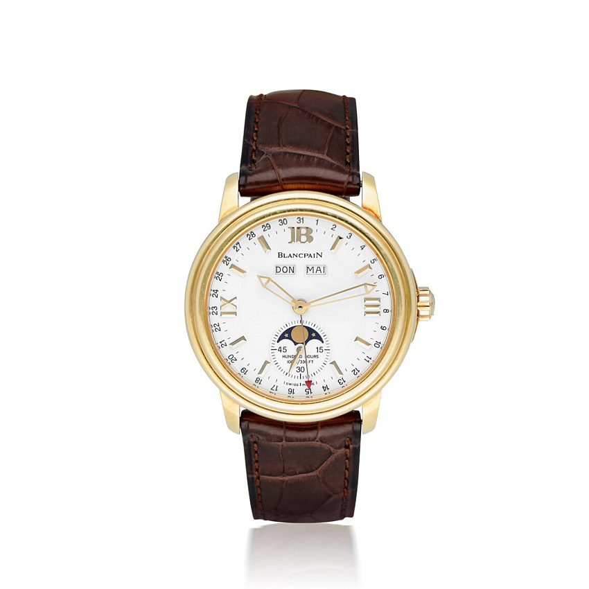 YELLOW GOLD TRIPLE CALENDAR WITH MOON PHASES