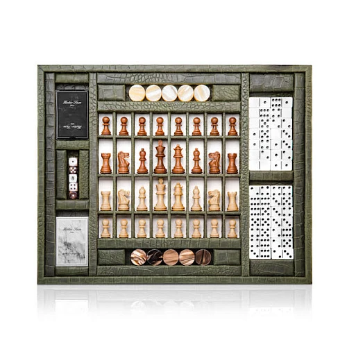 Multi-Game Box Alligator Leather