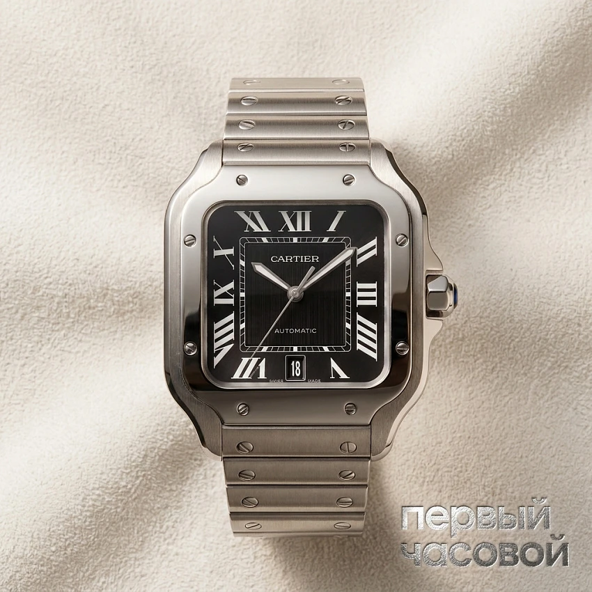 Santos De Cartier Large Model Black Dial