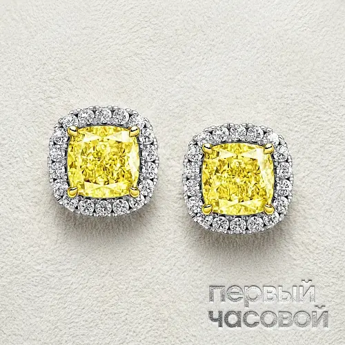 Серьги с бриллиантами 2,01/2,01 ct W to X/VVS2-VS1