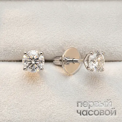 Серьги 1,04/1,04 ct. J/IF (3 Excellent) Round Diamonds