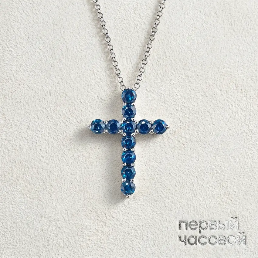 Крест с сапфирами 1,53 ct. 