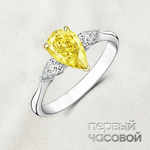 Кольцо 2,00 ct. S to T/VS1 (Pear Diamond)